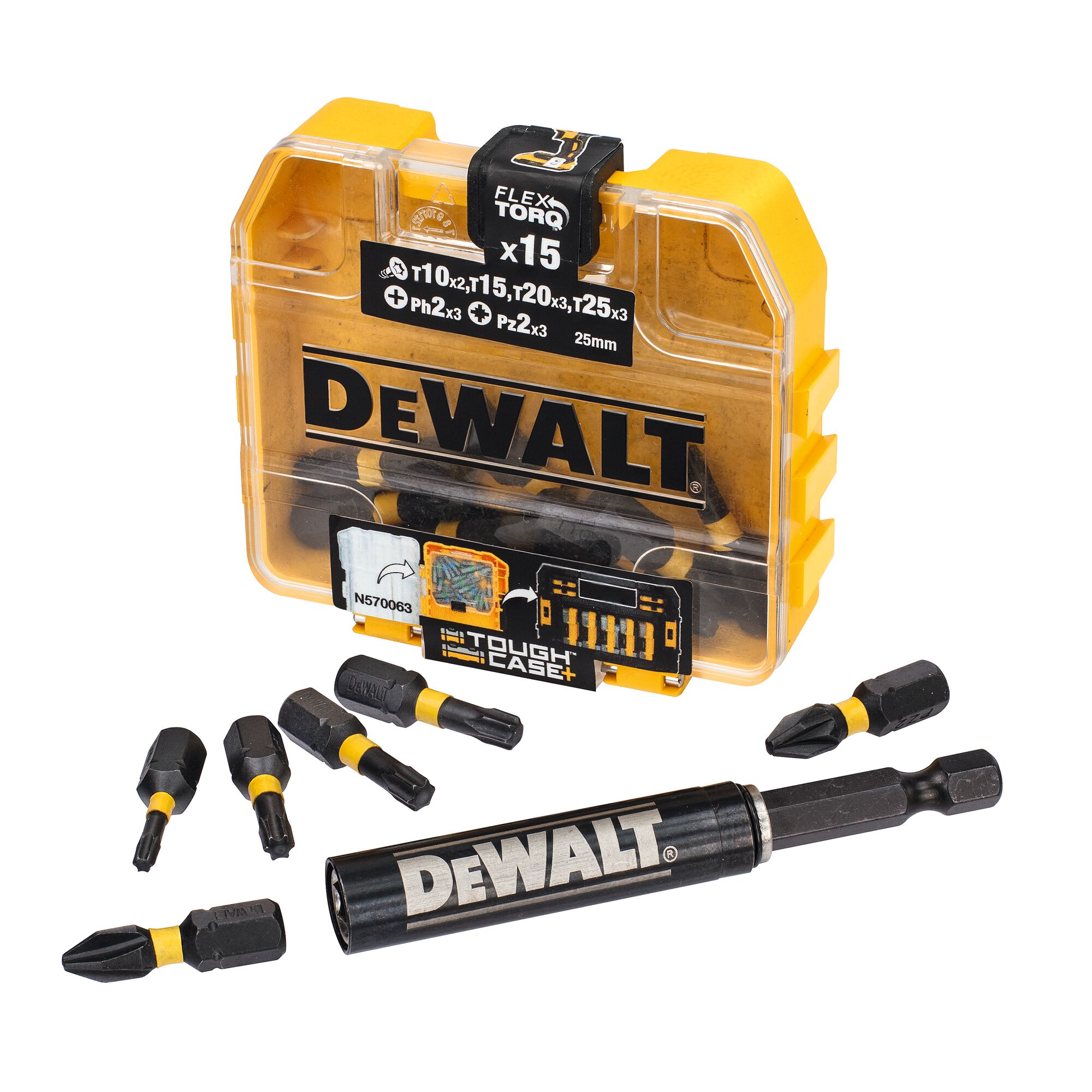 Bộ mũi vít EXTREME FLEXTORQ 25mm Bộ hỗn hợp 16pc Dewalt DT70577T-QZ