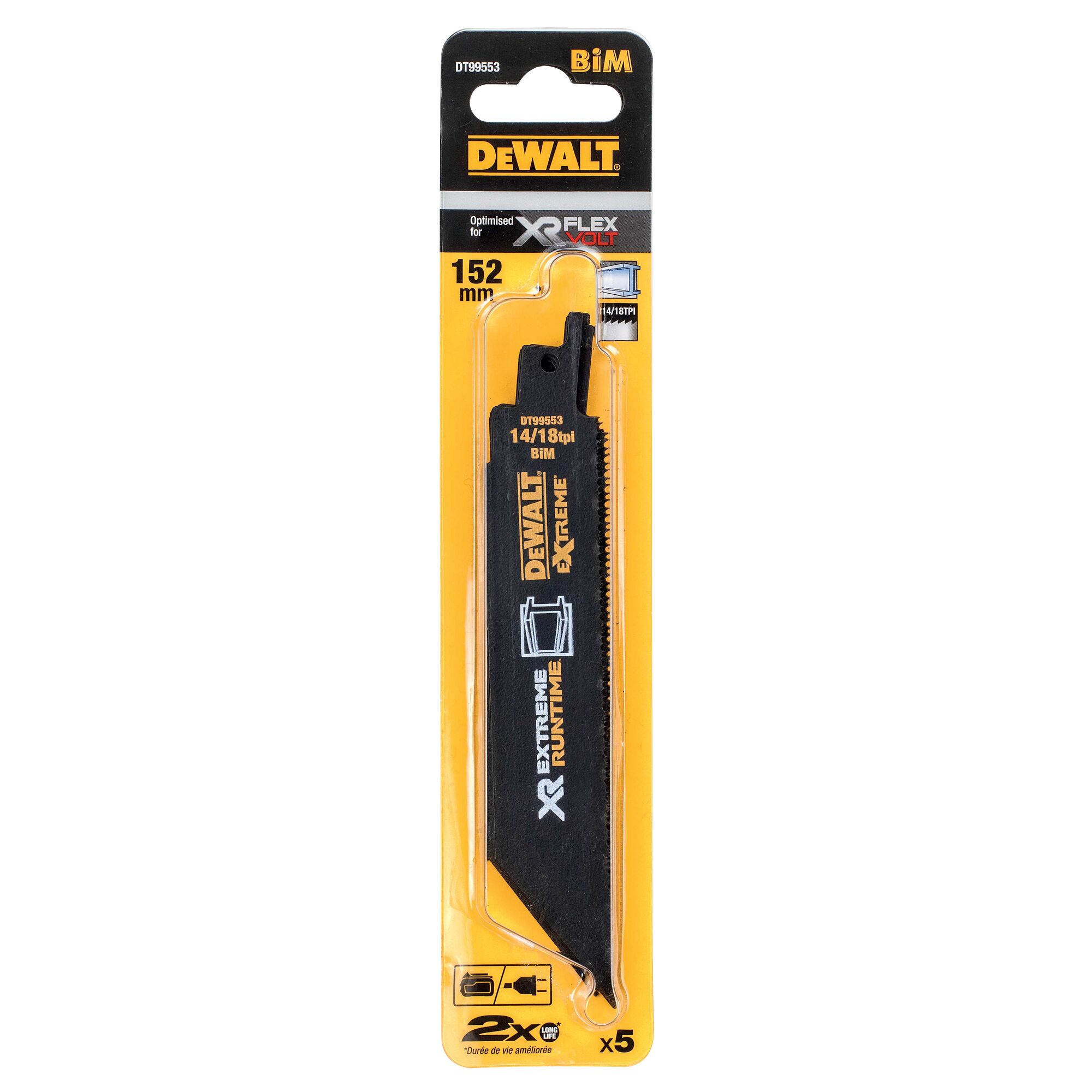 Lưỡi cưa kiếm XR 152mm Kim loại Dewalt DT99553-QZ