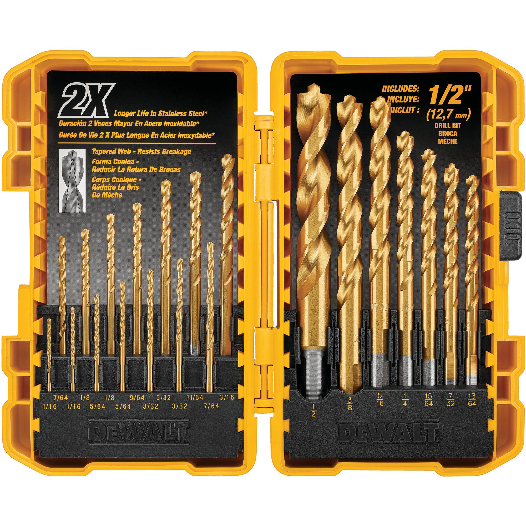 Bộ mũi khoan phủ titan Nitride Pilot Point® Dewalt DW1361