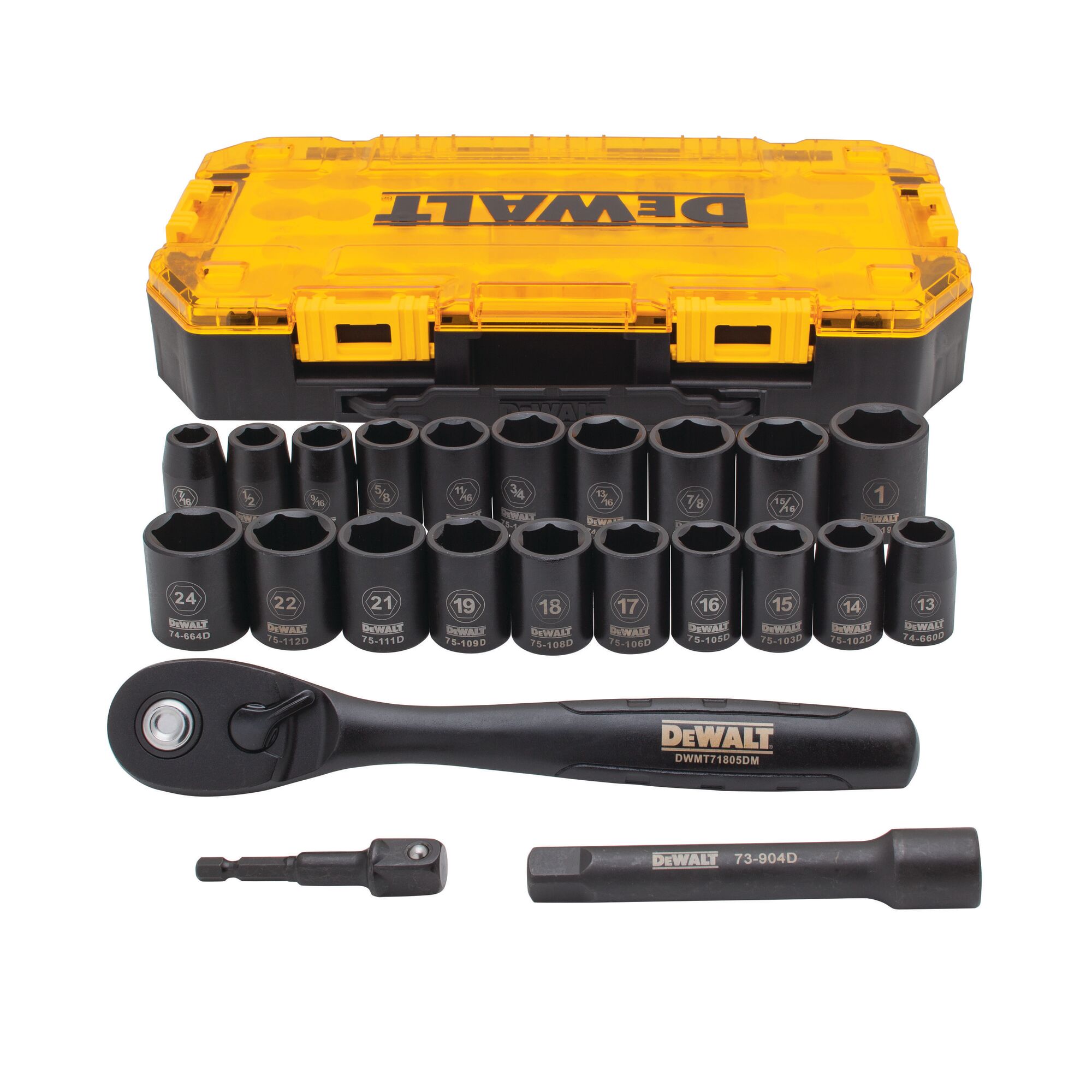 Bộ đầu khẩu máy vặn bulong 23 chi tiết Dewalt DWMT74739